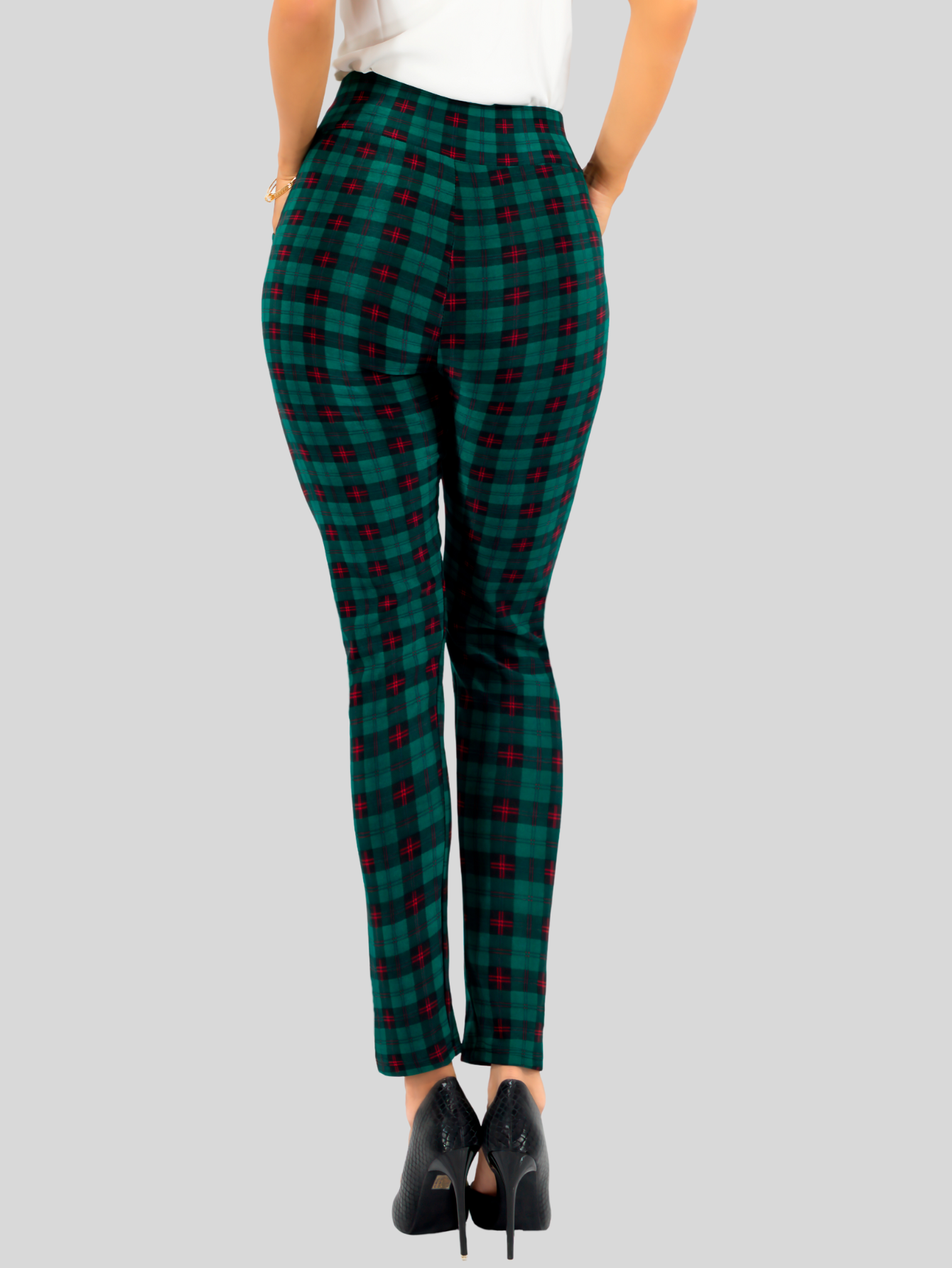 Foto 6 pulgar | Leggings Elegantes Jegging Mujer A Cuadros Stretch Looks Formal Y Casual Mayón Lic-0171 D8 Mallones
