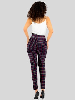Foto 3 | Leggings Elegantes Jegging Mujer A Cuadros Stretch Looks Formal Y Casual Mayón Lic-0171 D2 Mallones