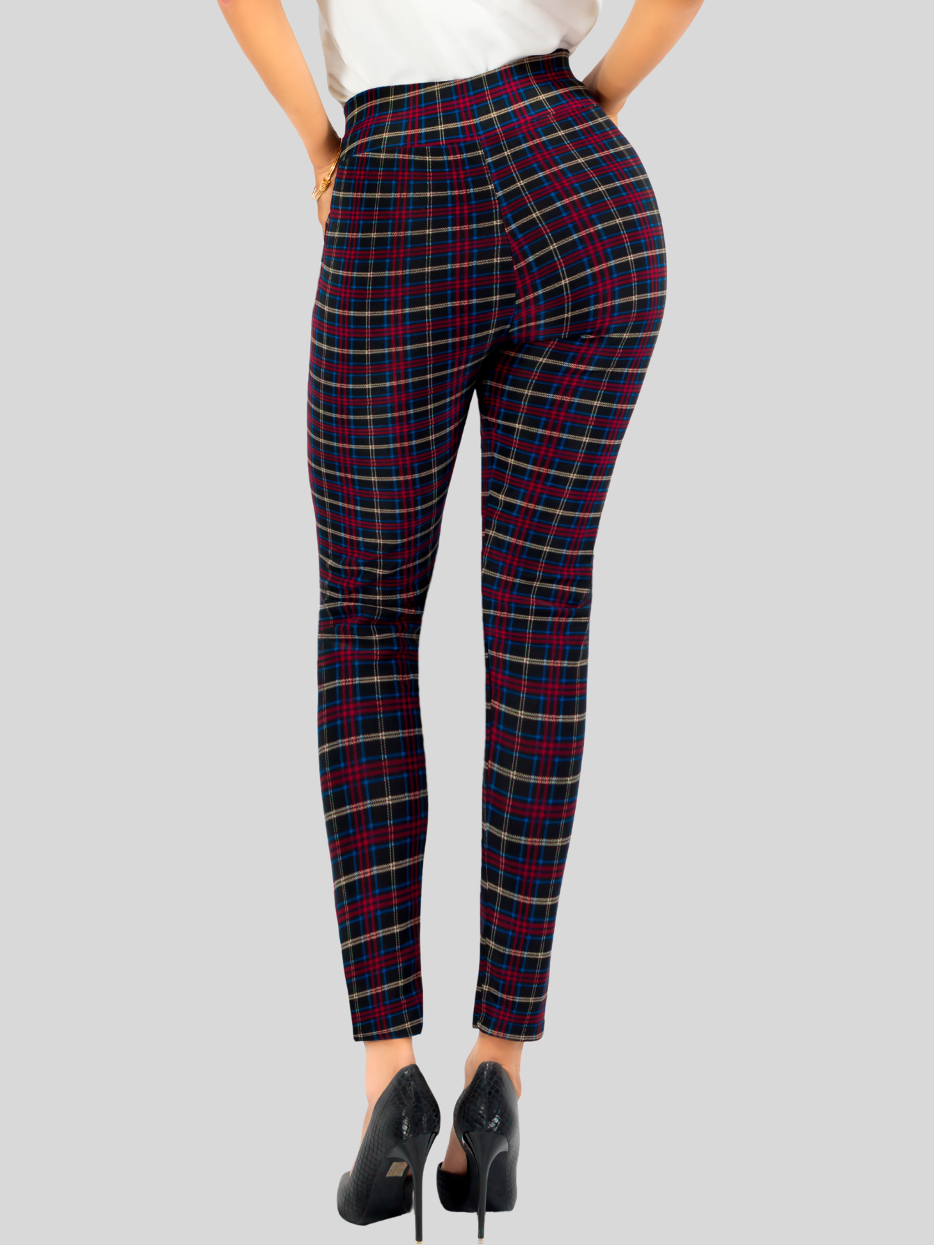 Foto 6 pulgar | Leggings Elegantes Jegging Mujer A Cuadros Stretch Looks Formal Y Casual Mayón Lic-0171 D2 Mallones