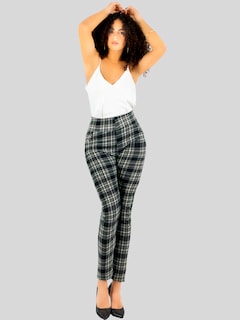 Foto 2 | Set De 2 Leggings Elegantes Jegging Mujer A Cuadros Stretch Looks Formal Y Casual Mayón Lic-0171 D3/d4 Mallones