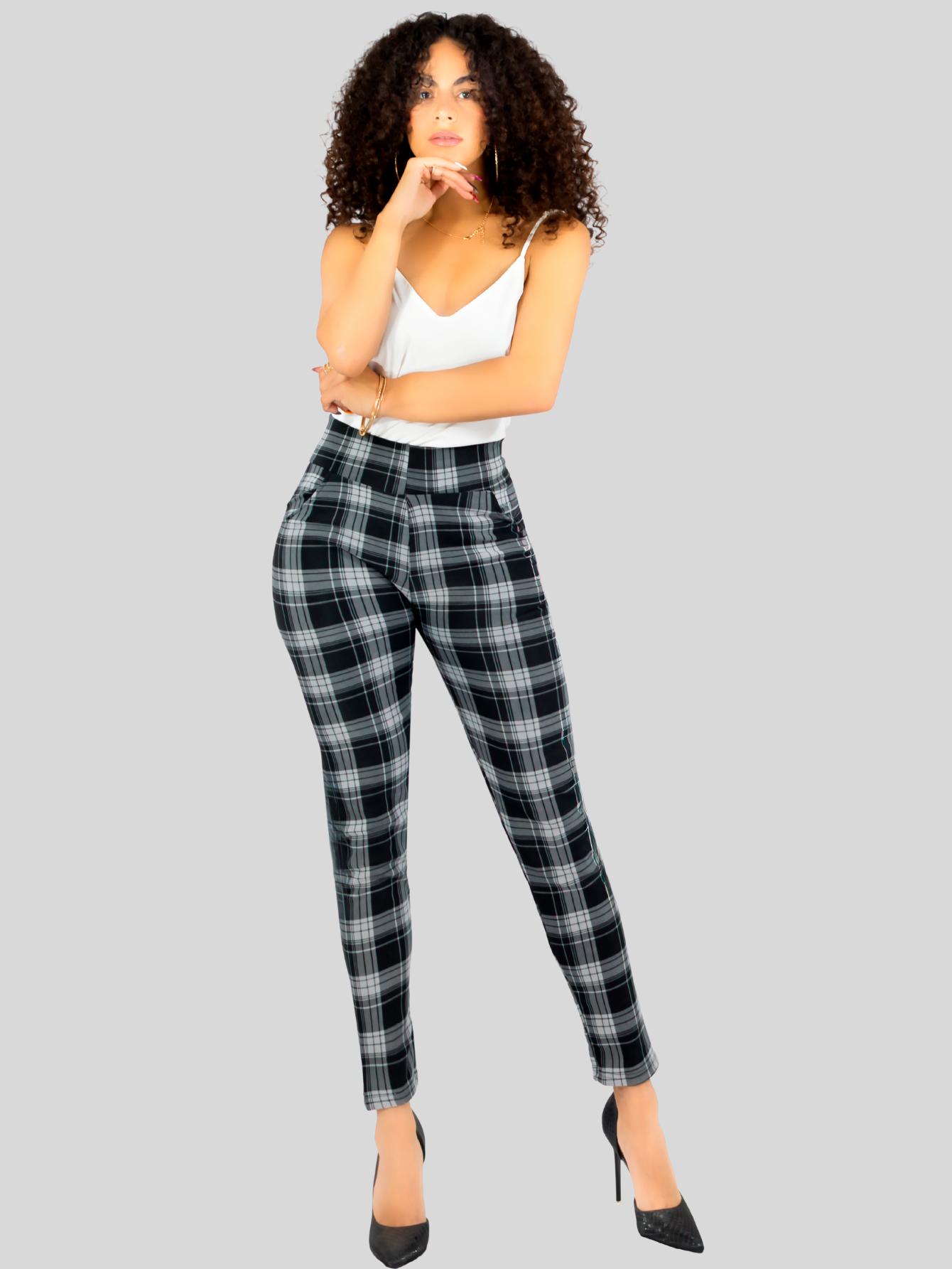 Foto 6 pulgar | Set De 2 Leggings Elegantes Jegging Mujer A Cuadros Stretch Looks Formal Y Casual Mayón Lic-0171 D3/d4 Mallones