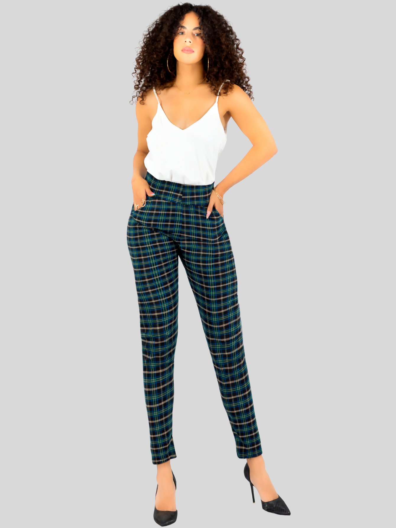 Foto 3 pulgar | Leggings Elegantes Jegging Mujer A Cuadros Stretch Looks Formal Y Casual Mayón Lic-0171 D5 Mallones