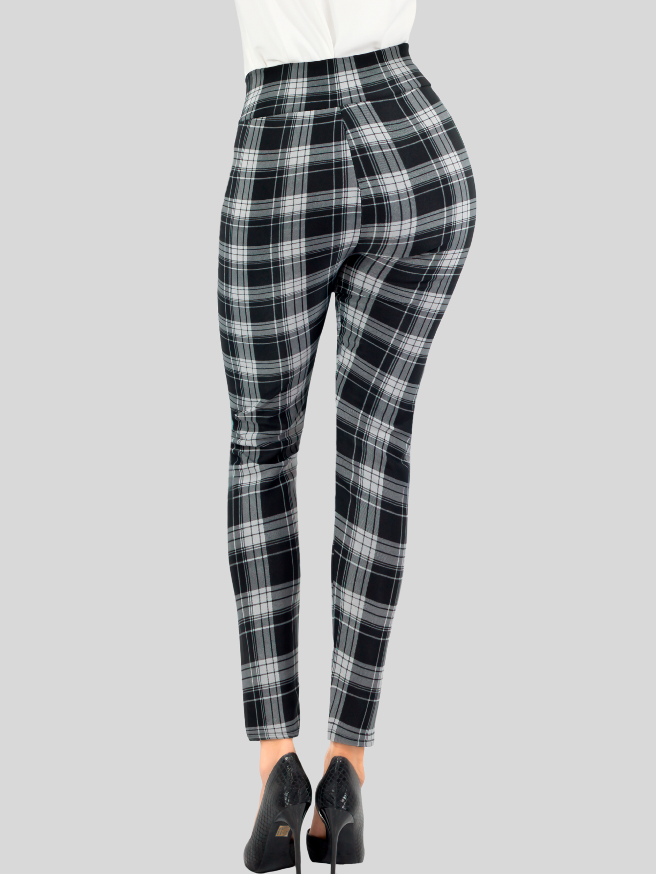 Foto 6 pulgar | Leggings Elegantes Jegging Mujer A Cuadros Stretch Looks Formal Y Casual Mayón Lic-0171 D4 Mallones