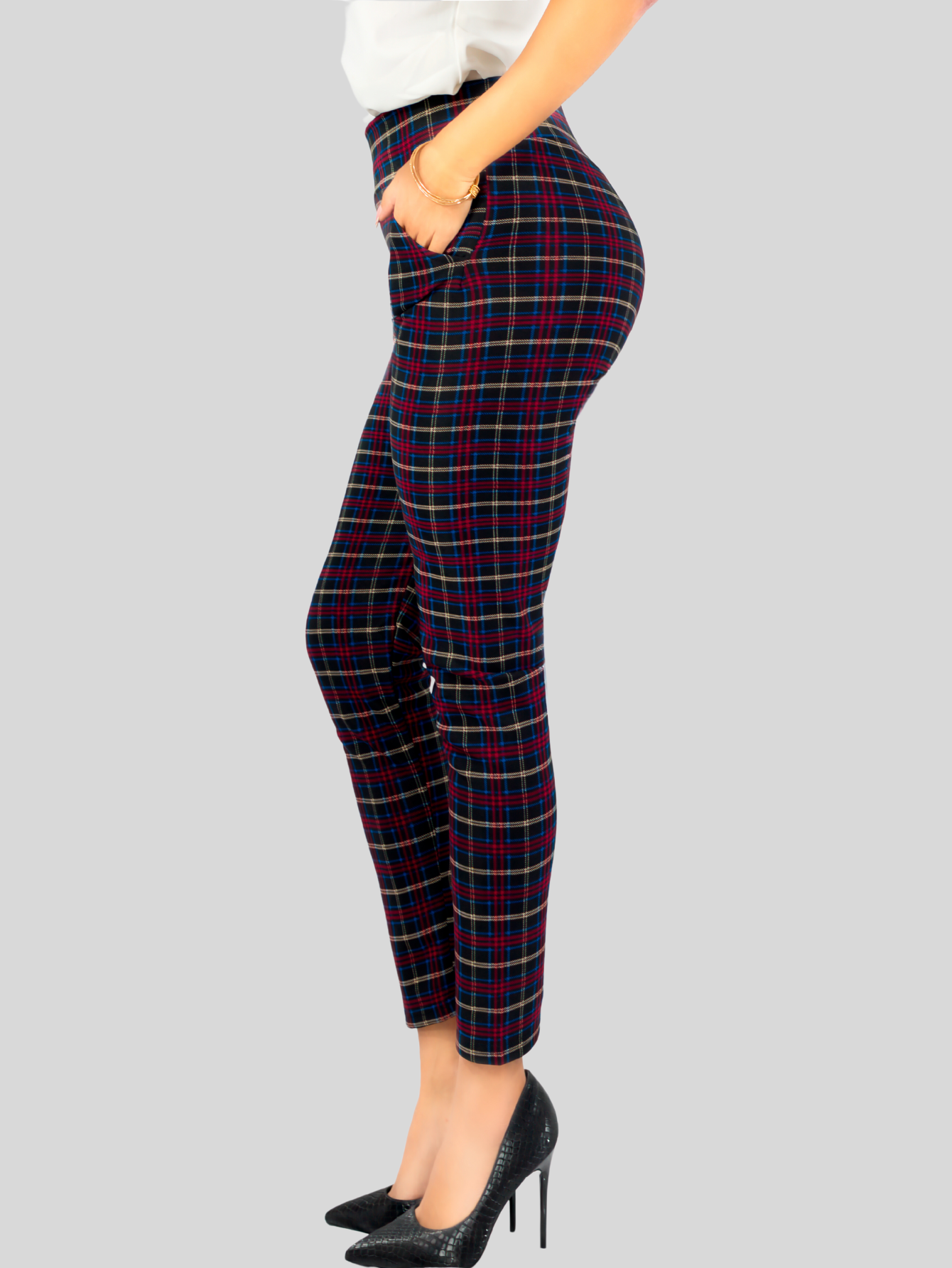 Foto 8 pulgar | Set De 2 Leggings Elegantes Jegging Mujer A Cuadros Stretch Looks Formal Y Casual Mayón Lic-0171 D1/d2 Mallones
