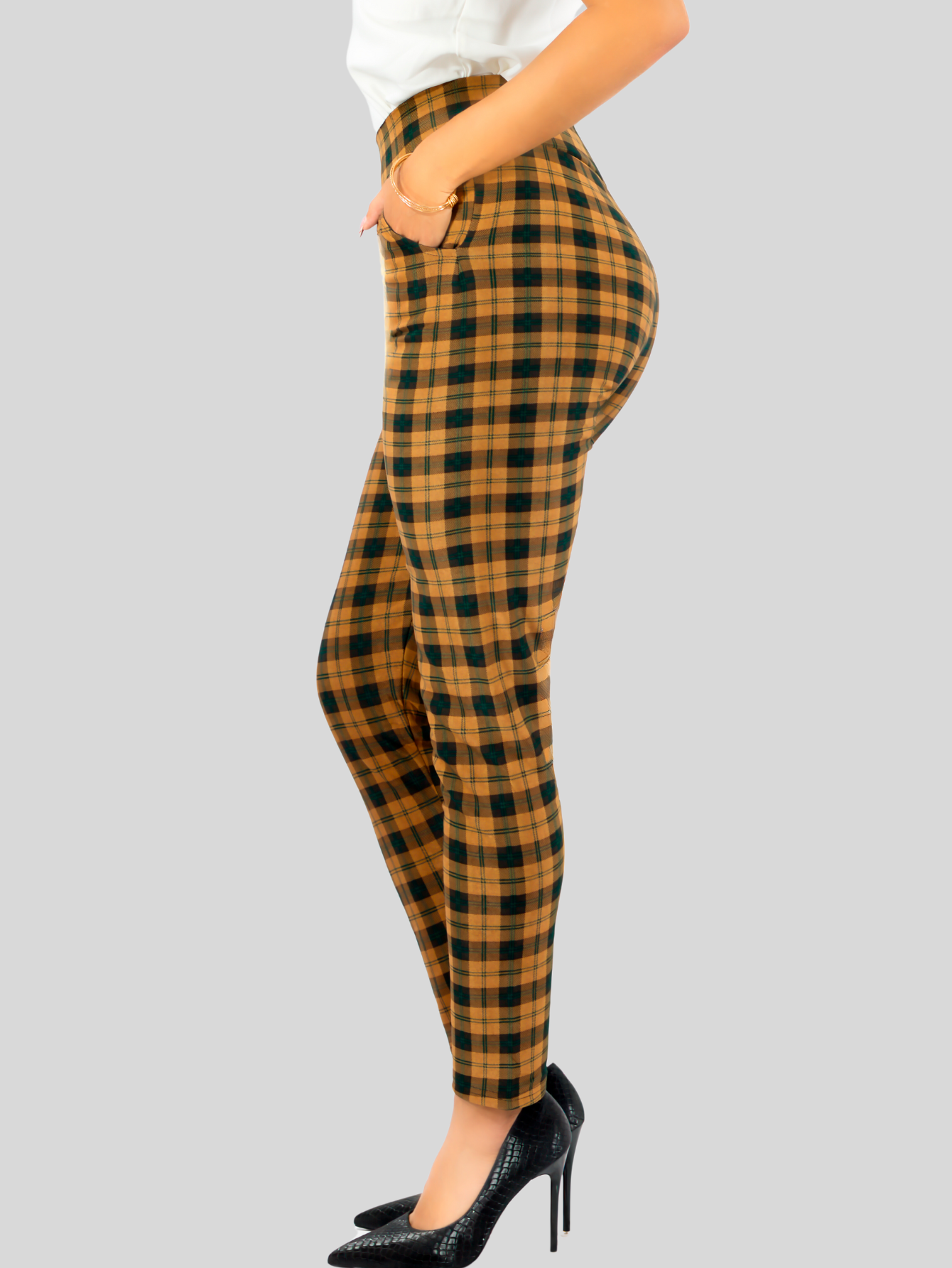 Foto 5 pulgar | Leggings Elegantes Jegging Mujer A Cuadros Stretch Looks Formal Y Casual Mayón Lic-0171 D7 Mallones