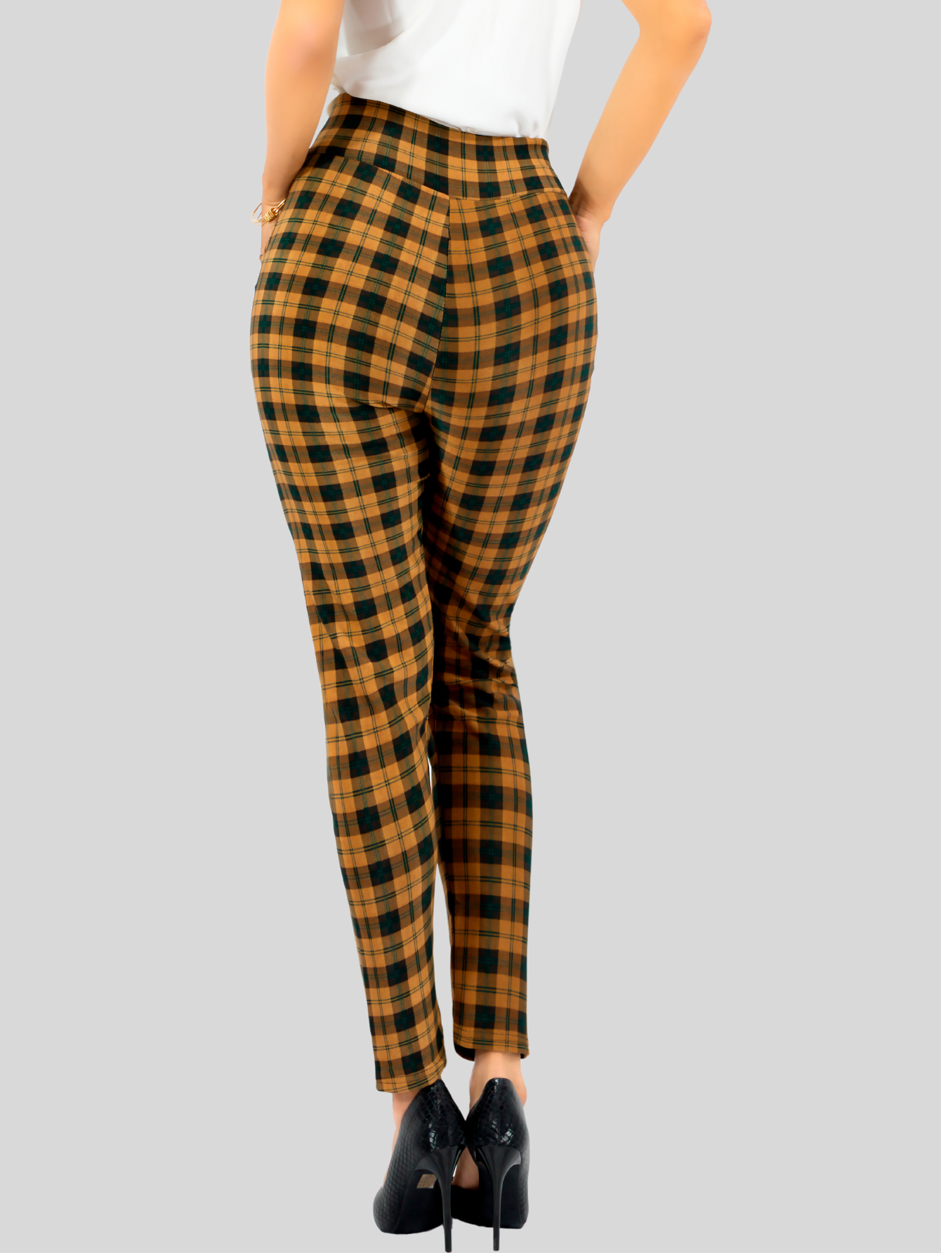 Foto 6 pulgar | Leggings Elegantes Jegging Mujer A Cuadros Stretch Looks Formal Y Casual Mayón Lic-0171 D7 Mallones