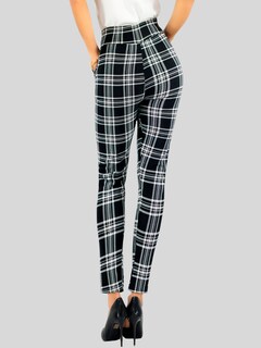 Foto 5 | Leggings Elegantes Jegging Mujer A Cuadros Stretch Looks Formal Y Casual Mayón Lic-0171 D9 Mallones