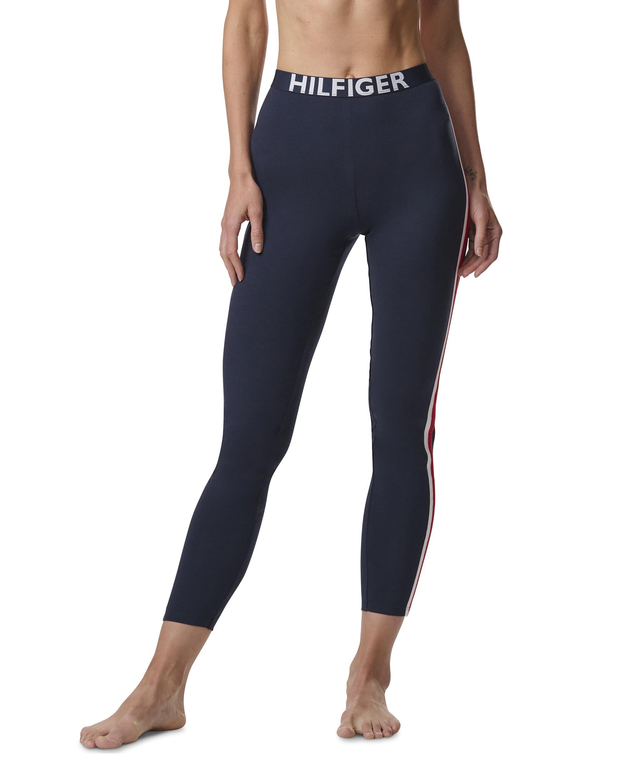 Foto 2 pulgar | Leggins Tommy Hilfiger De Algodón Para Mujer, Estilo Retro - Venta Internacional.