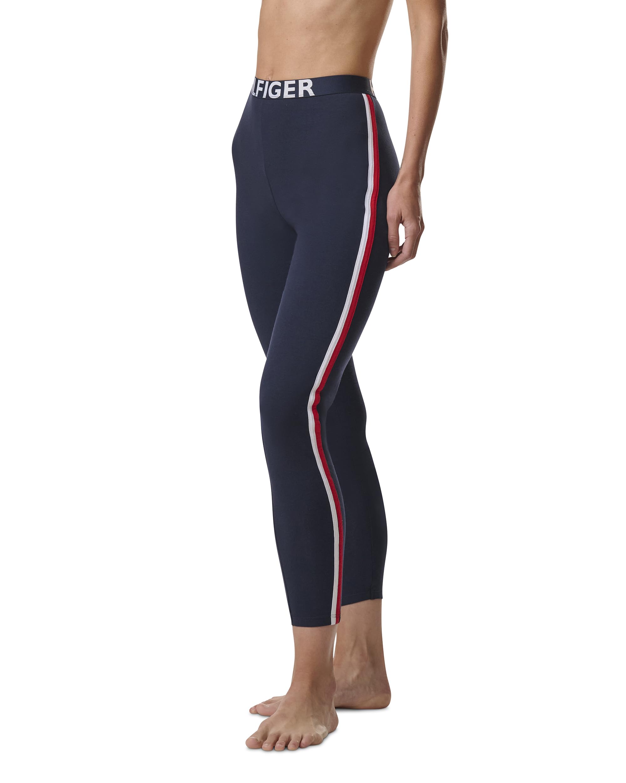 Foto 3 pulgar | Leggins Tommy Hilfiger De Algodón Para Mujer, Estilo Retro - Venta Internacional.