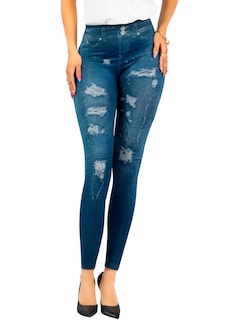 Foto 1 | Leggins Mujer Unitalla Mezclilla Faja Alta Estilo Pantalón Mezclilla Calidad Premium Tiro Alto Lic-055-5 Azul Mallon