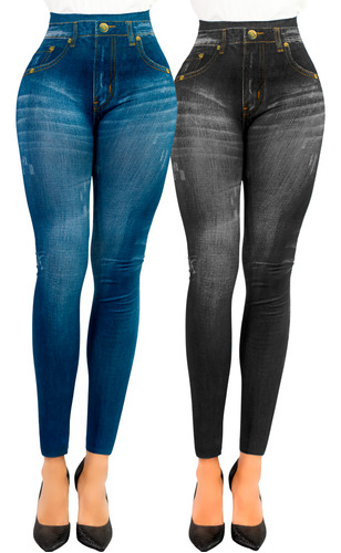 Foto 2 pulgar | Leggings 2 Piezas para Mujer