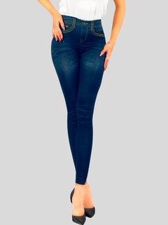 Foto 2 | Pack de 2 Leggins Mezclilla Unitalla para Mujer