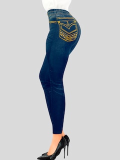 Foto 4 | Pack de 2 Leggins Mezclilla Unitalla para Mujer