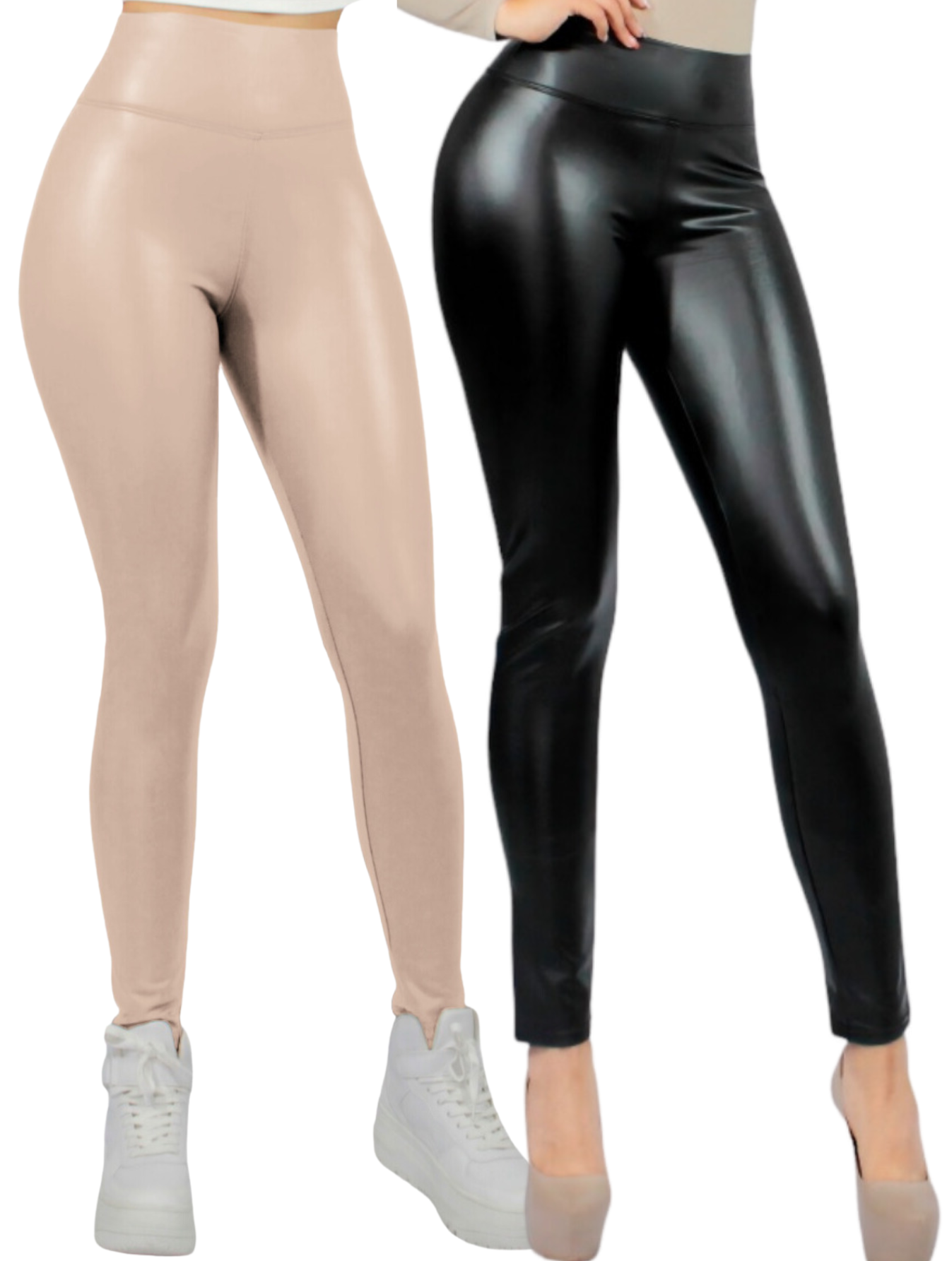 Foto 2 pulgar | Set De Dos Leggins Moda Elegante Casual Lic-0105-px2 Variedad De Colores Mujer Vinipiel