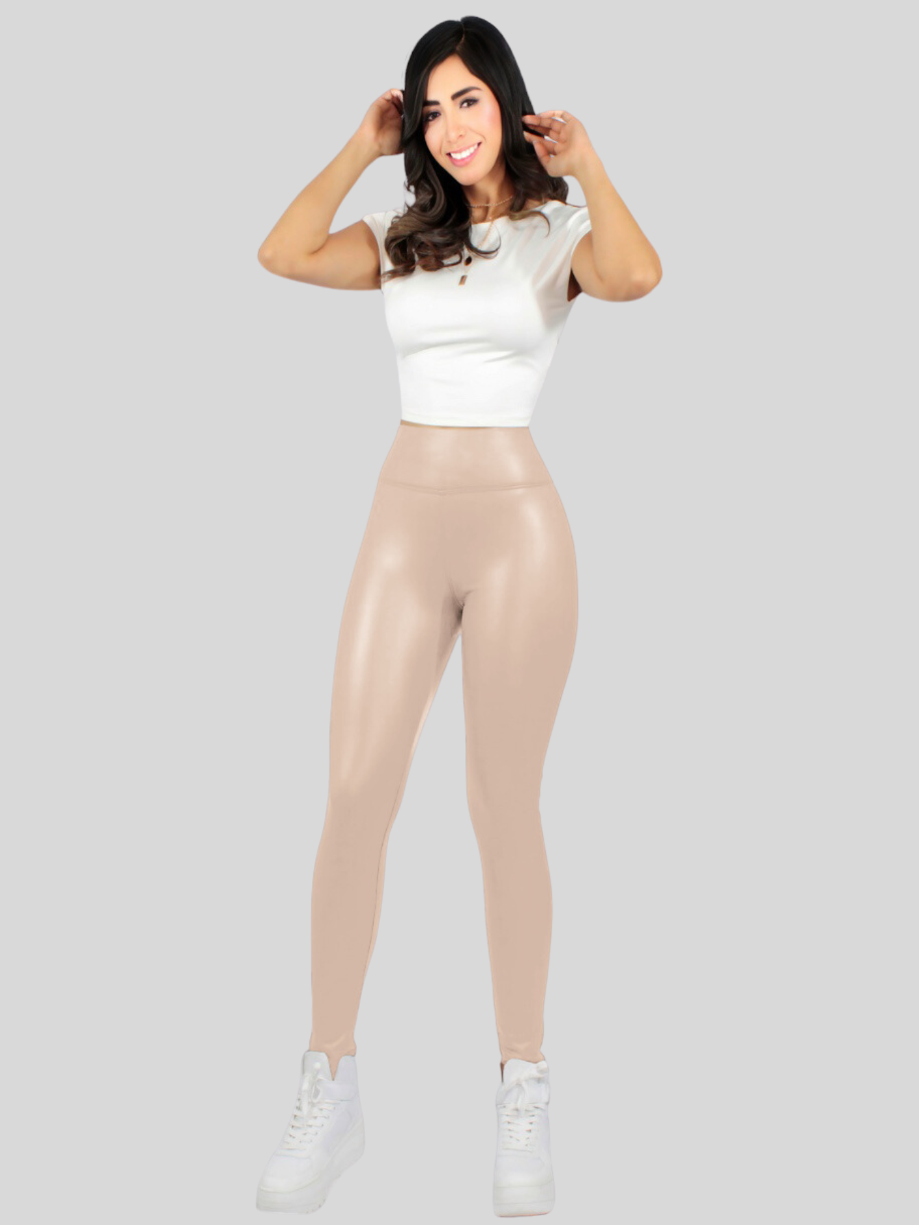 Foto 3 pulgar | Set De Dos Leggins Moda Elegante Casual Lic-0105-px2 Variedad De Colores Mujer Vinipiel
