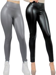 Foto 1 | Set De Dos Leggins Moda Elegante Casual Lic-0105-px2 Variedad De Colores Mujer Vinipiel