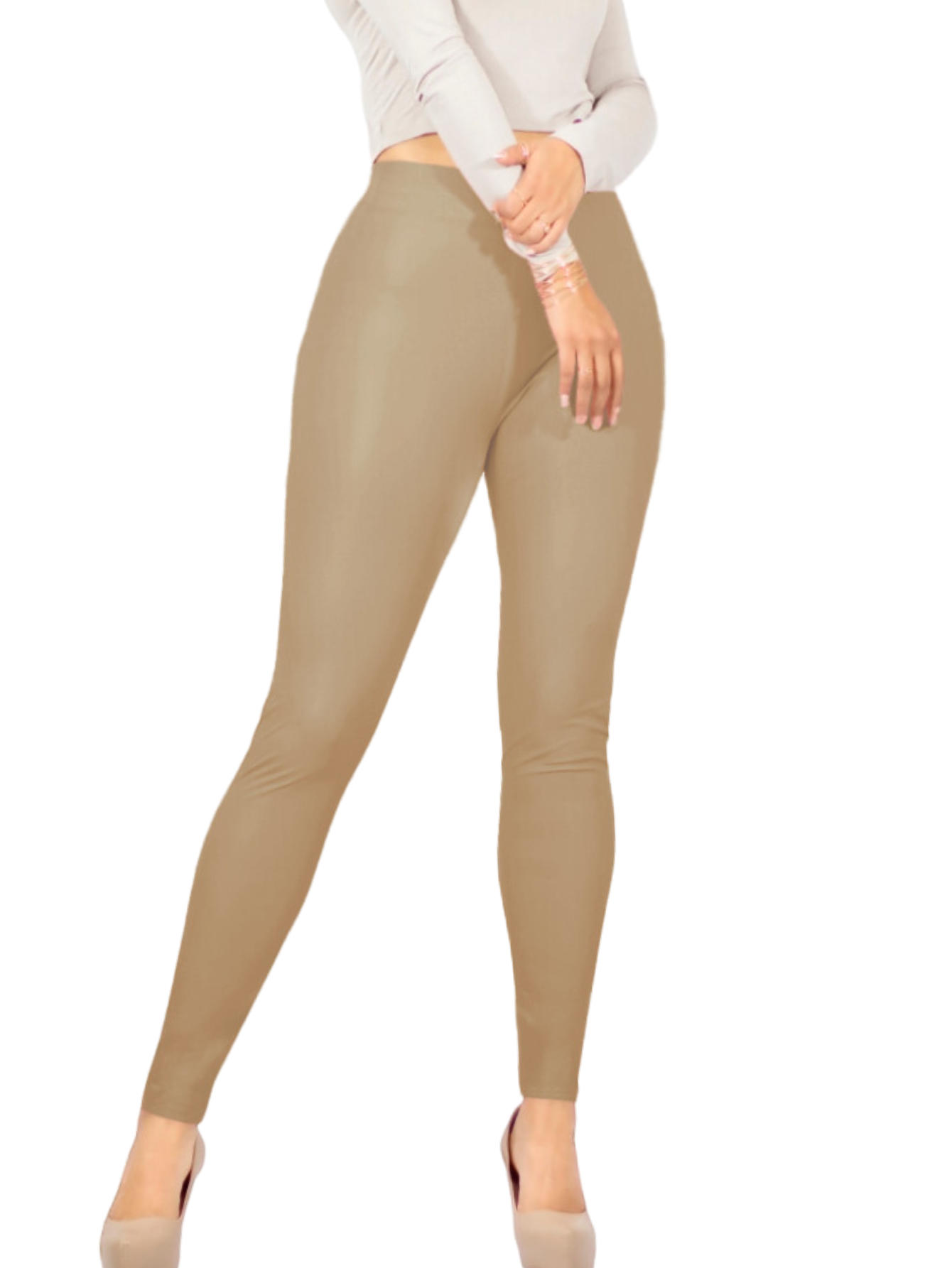 Foto 2 pulgar | Legging Moda Elegante O Casual Lic-0123 Nude Claro Tipo Vinipiel