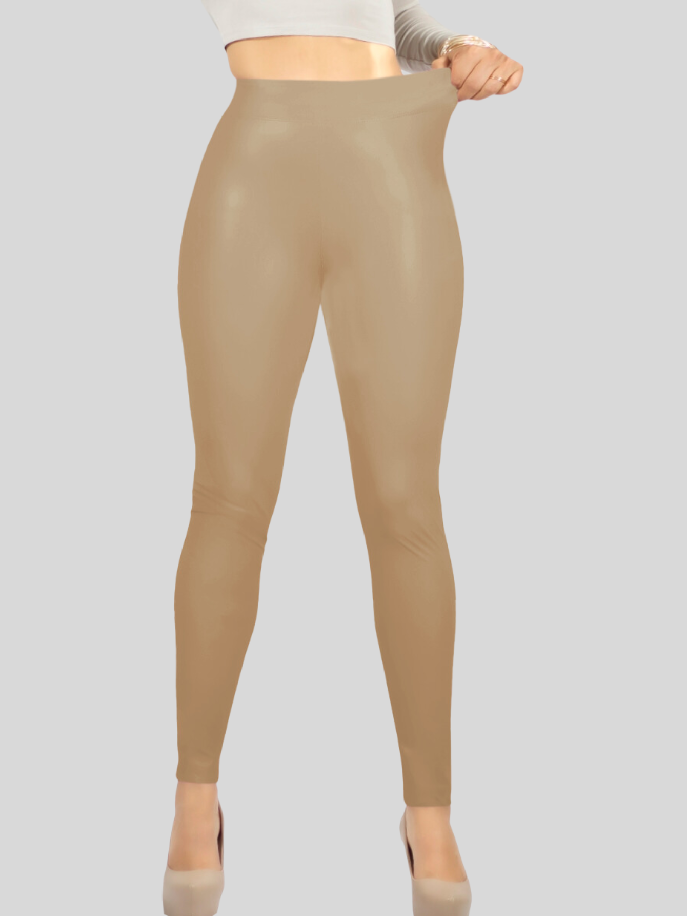 Foto 5 pulgar | Legging Moda Elegante O Casual Lic-0123 Nude Claro Tipo Vinipiel