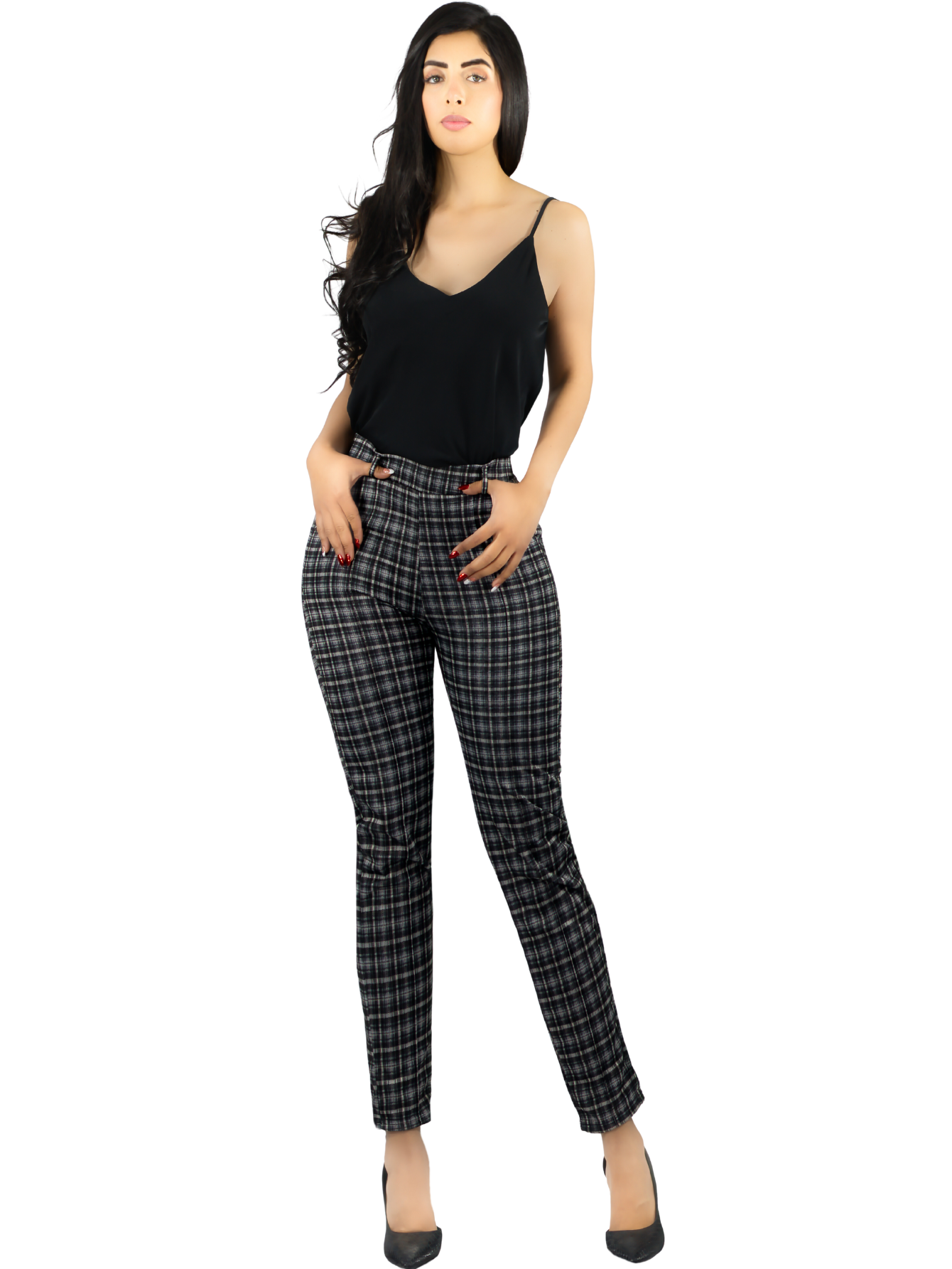 Foto 2 pulgar | Jeggins Mujer Legging Pantalón A Cuadro Mallones Panta-1010 Diseño 3 Mayon Malla