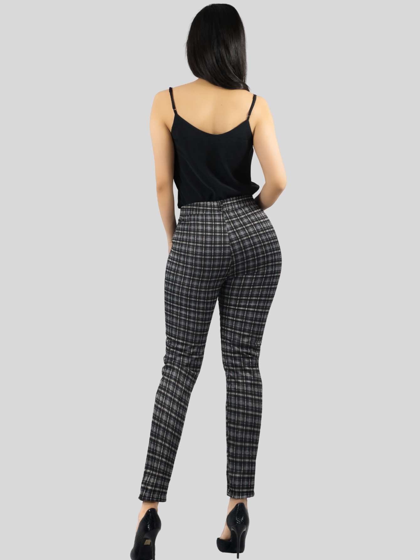 Foto 4 pulgar | Jeggins Mujer Legging Pantalón A Cuadro Mallones Panta-1010 Diseño 3 Mayon Malla
