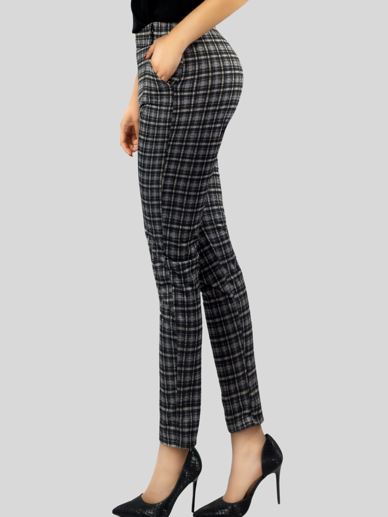 Foto 5 pulgar | Jeggins Mujer Legging Pantalón A Cuadro Mallones Panta-1010 Diseño 3 Mayon Malla