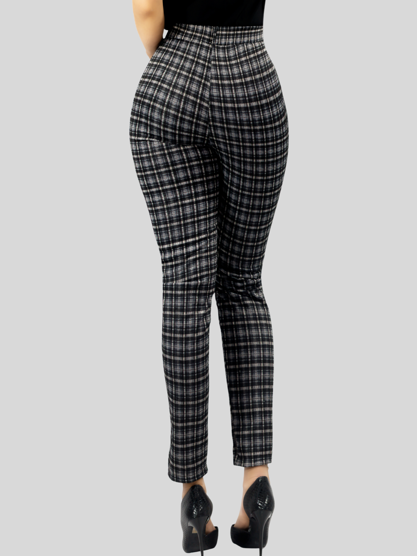 Foto 6 pulgar | Jeggins Mujer Legging Pantalón A Cuadro Mallones Panta-1010 Diseño 3 Mayon Malla