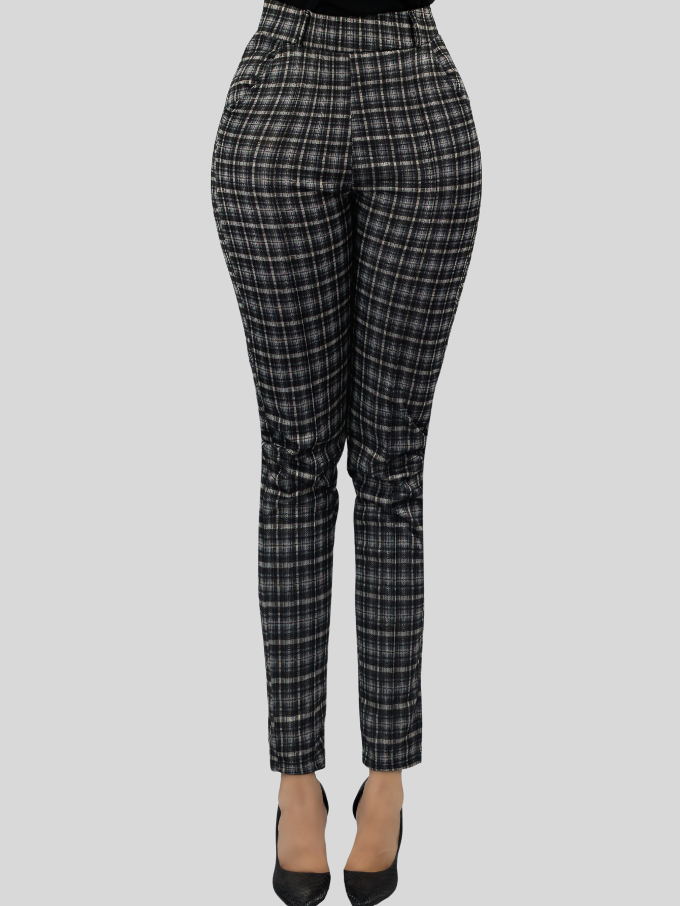 Foto 7 pulgar | Jeggins Mujer Legging Pantalón A Cuadro Mallones Panta-1010 Diseño 3 Mayon Malla