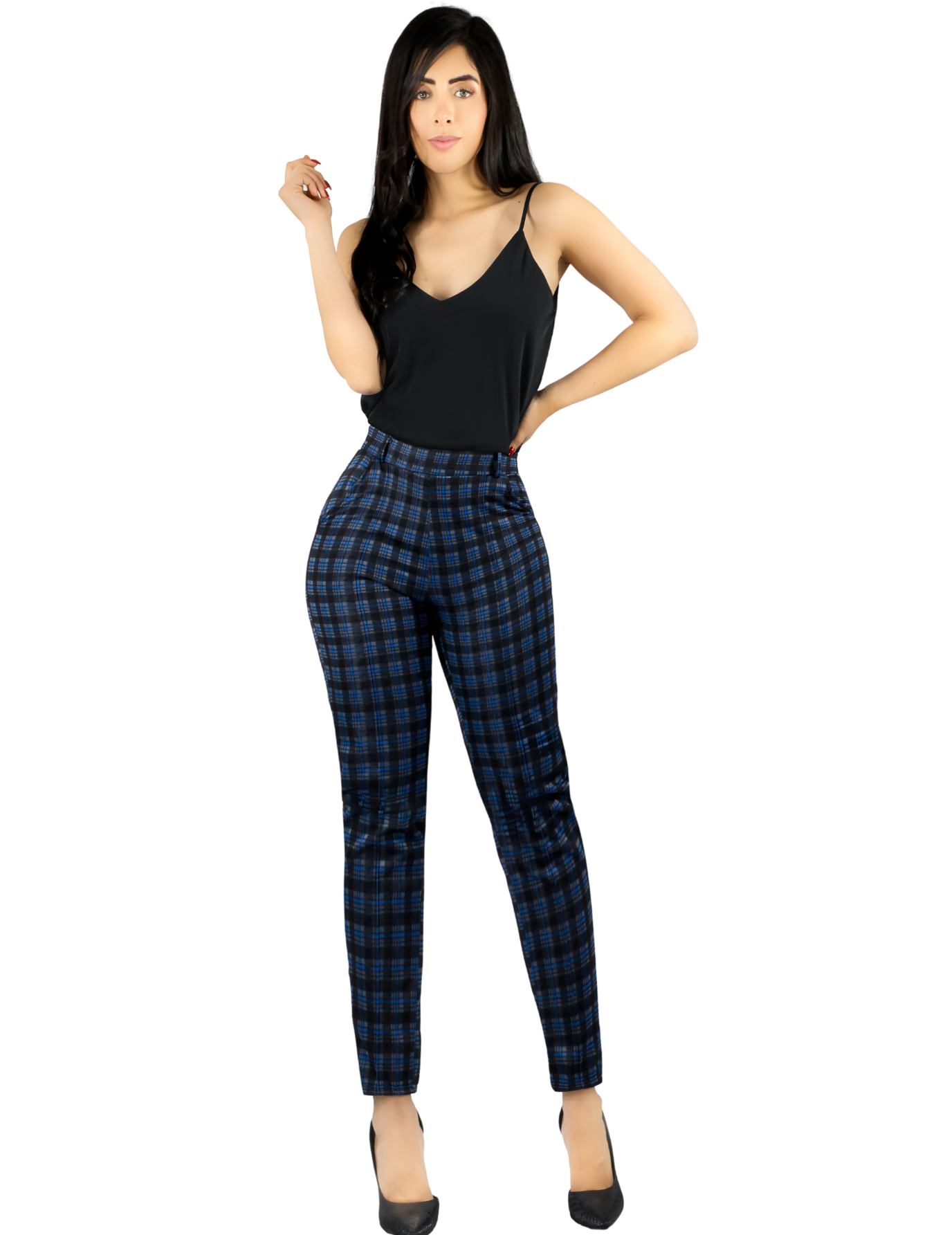 Foto 2 pulgar | Jeggins Mujer Legging Pantalón A Cuadro Mallones Panta-1010 Diseño 5 Mayon Malla