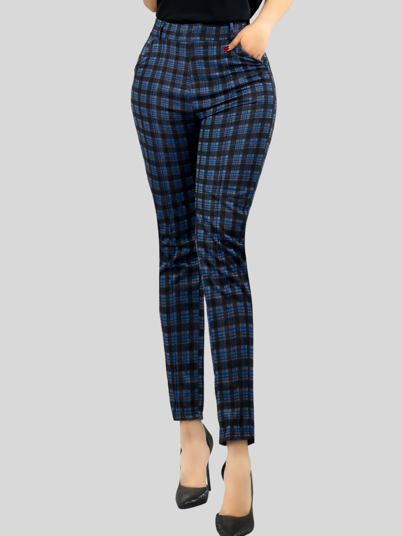 Foto 5 pulgar | Jeggins Mujer Legging Pantalón A Cuadro Mallones Panta-1010 Diseño 5 Mayon Malla