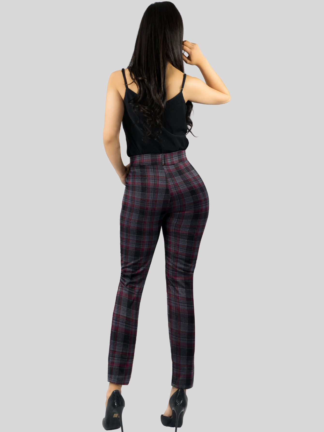 Foto 4 pulgar | Jeggins Mujer Legging Pantalón A Cuadro Mallones Panta-1010 Diseño 1 Mayon Malla