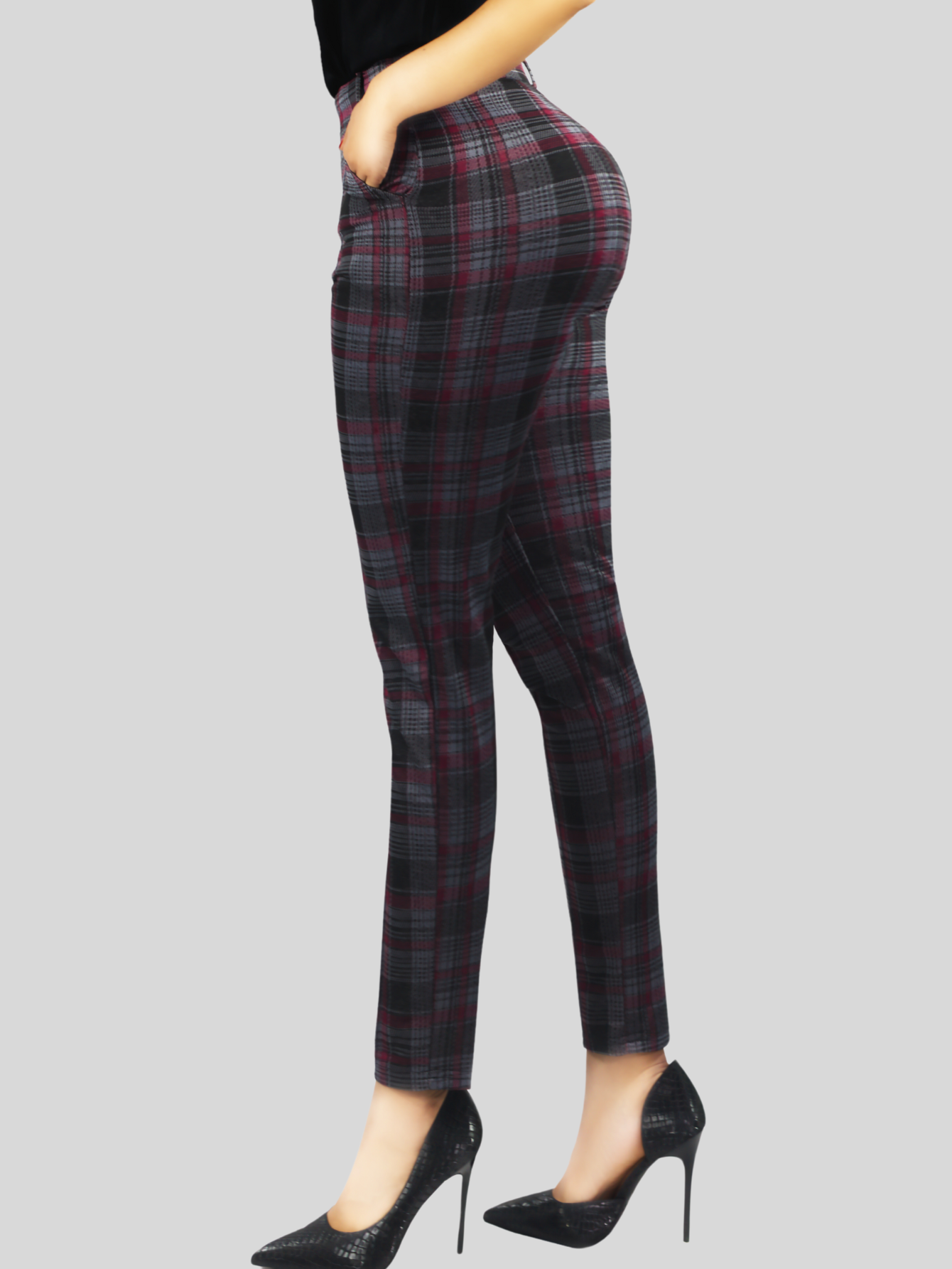Foto 5 pulgar | Jeggins Mujer Legging Pantalón A Cuadro Mallones Panta-1010 Diseño 1 Mayon Malla
