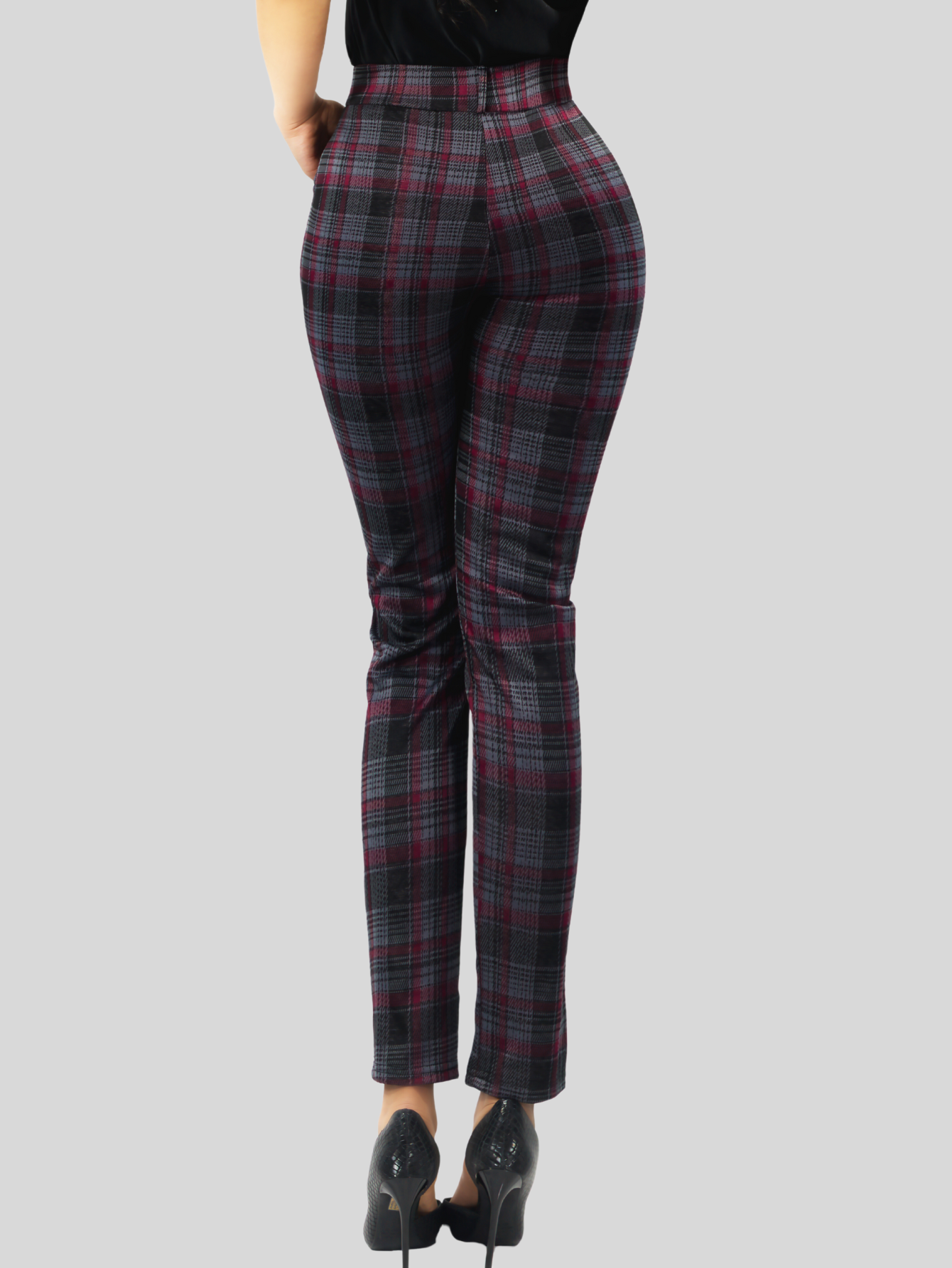 Foto 6 pulgar | Jeggins Mujer Legging Pantalón A Cuadro Mallones Panta-1010 Diseño 1 Mayon Malla