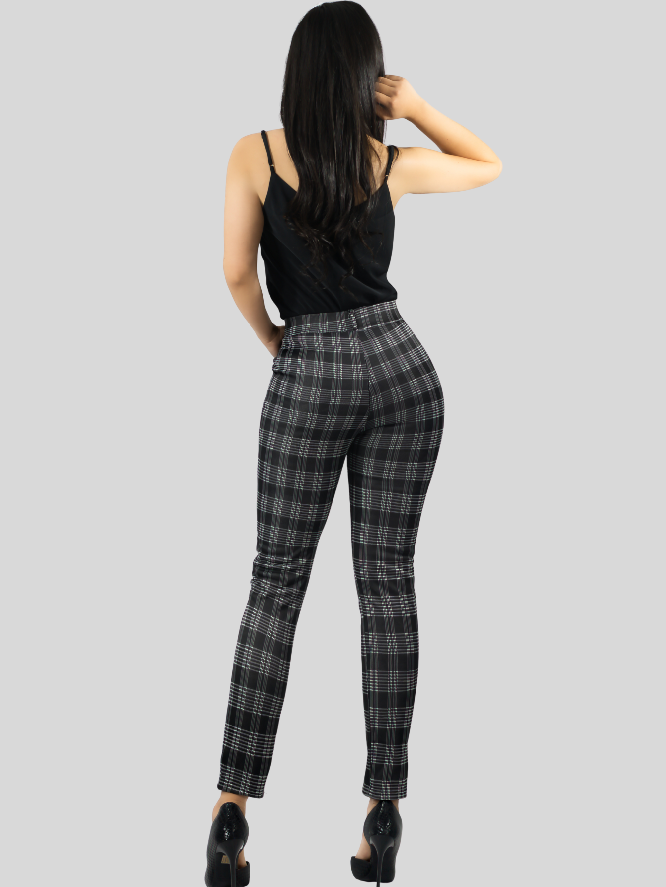 Foto 4 pulgar | Jeggins Mujer Legging Pantalón A Cuadro Mallones Panta-1010 Diseño 2 Mayon Malla