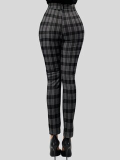 Foto 5 | Jeggins Mujer Legging Pantalón A Cuadro Mallones Panta-1010 Diseño 2 Mayon Malla