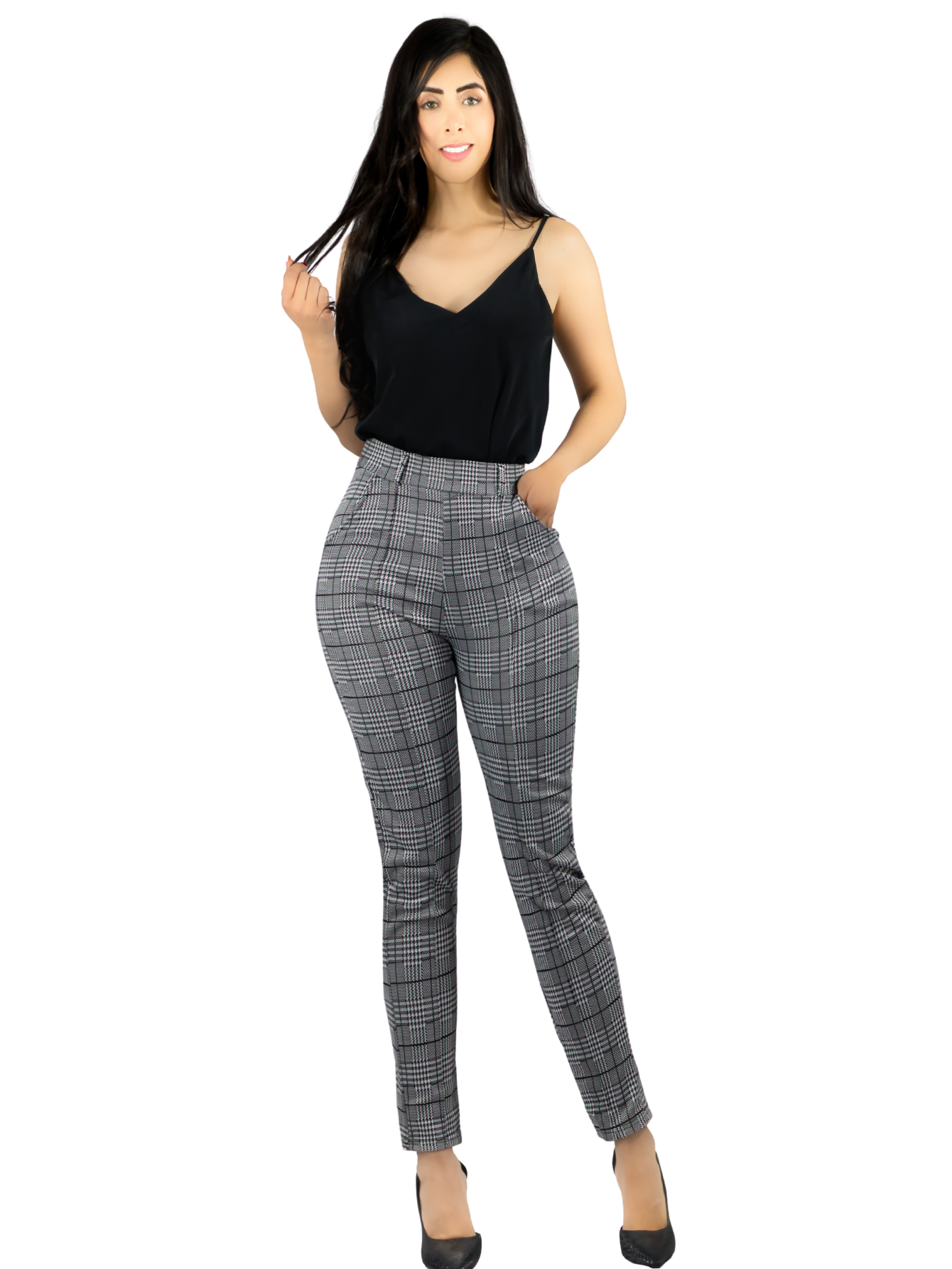 Foto 2 pulgar | Jeggins Mujer Legging Pantalón A Cuadro Mallones Panta-1010 Diseño 4 Mayon Malla