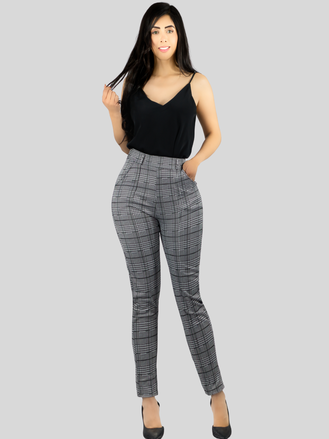 Foto 2 | Jeggins Mujer Legging Pantalón A Cuadro Mallones Panta-1010 Diseño 4 Mayon Malla