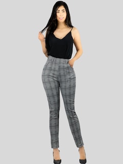 Foto 2 | Jeggins Mujer Legging Pantalón A Cuadro Mallones Panta-1010 Diseño 4 Mayon Malla