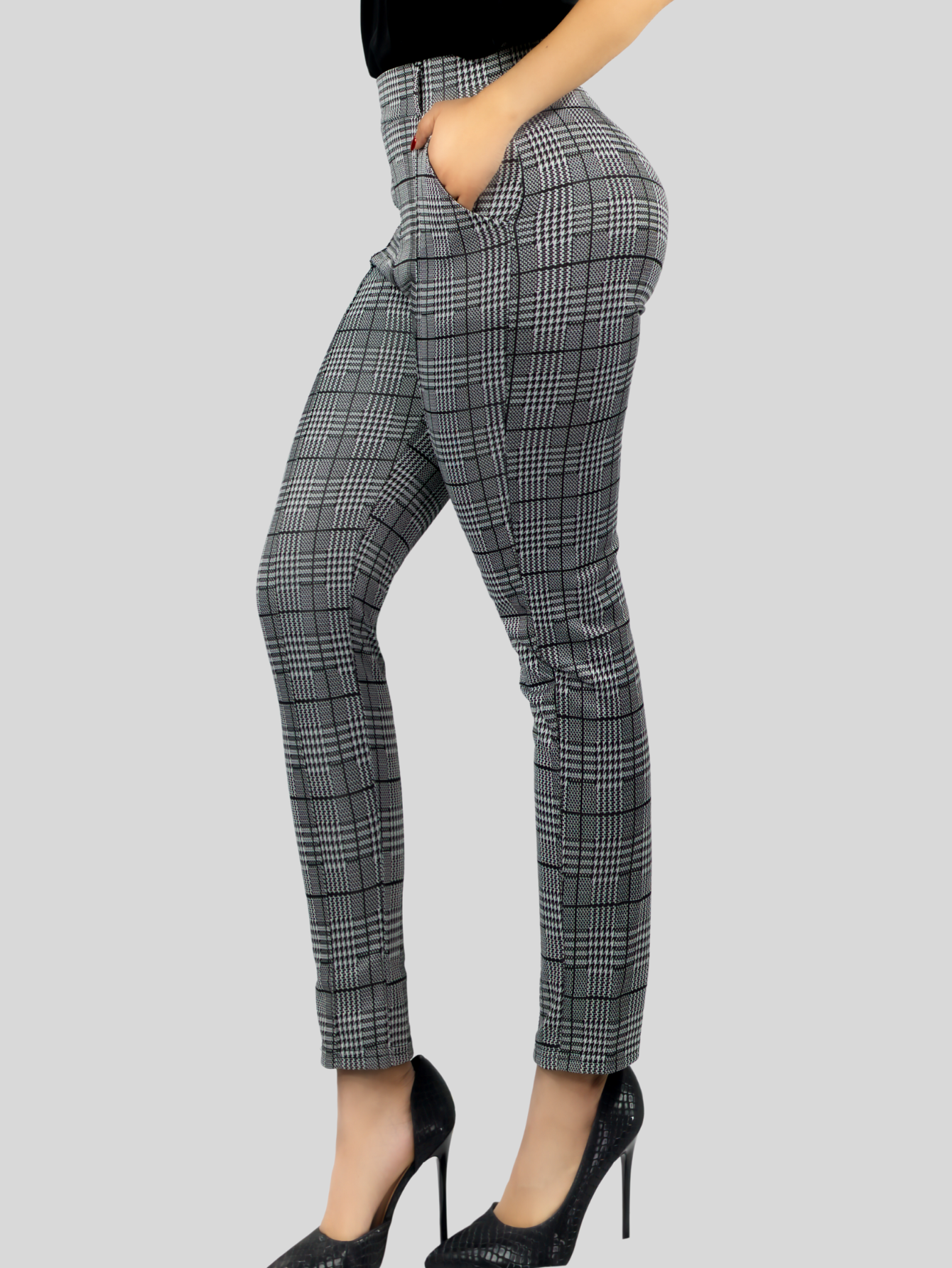 Foto 5 pulgar | Jeggins Mujer Legging Pantalón A Cuadro Mallones Panta-1010 Diseño 4 Mayon Malla