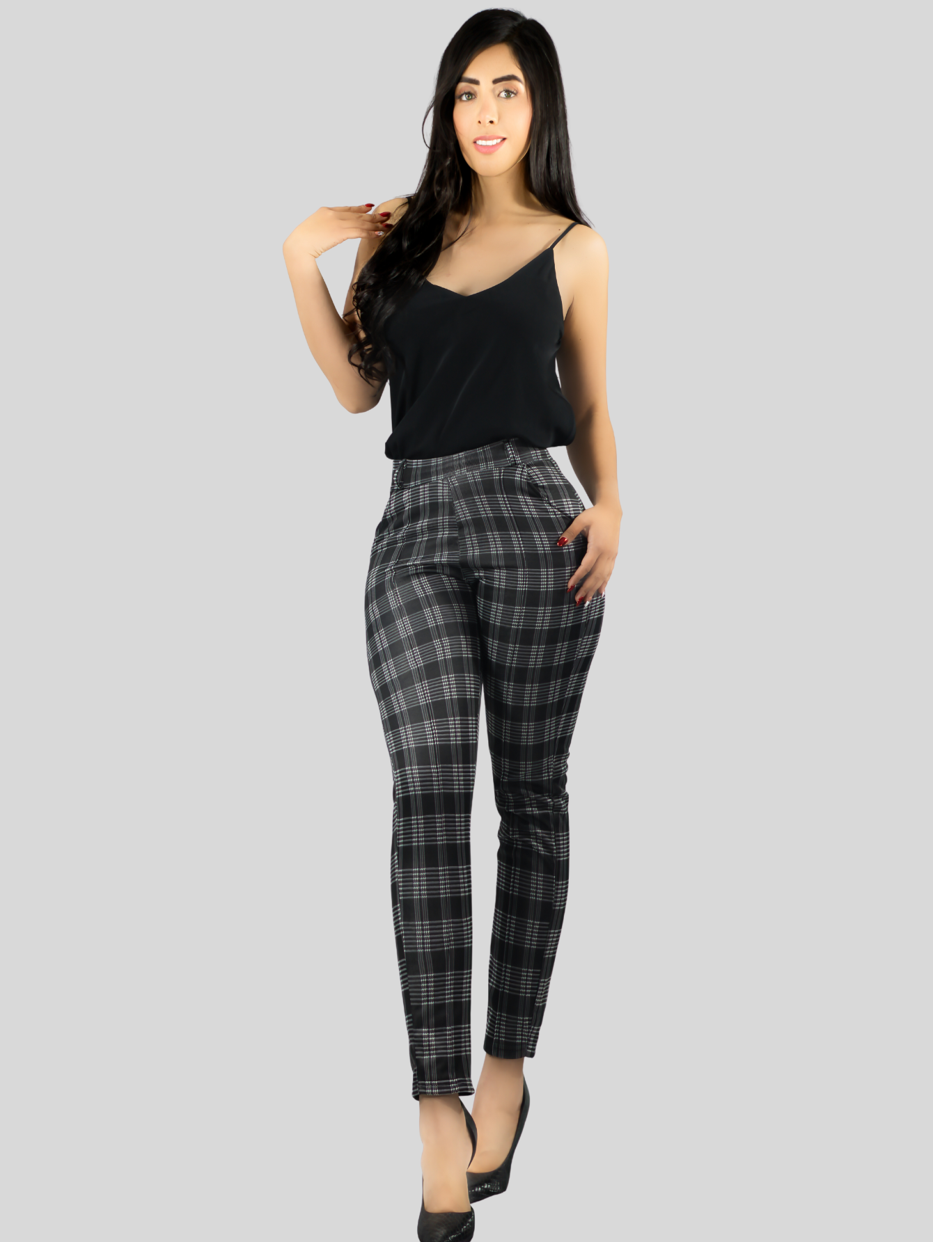 Foto 2 | Jeggins Mujer Legging Pantalón A Cuadro Mallones Panta-1010 Diseño 2 Mayon Malla