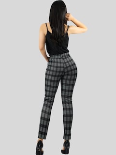 Foto 3 | Jeggins Mujer Legging Pantalón A Cuadro Mallones Panta-1010 Diseño 2 Mayon Malla