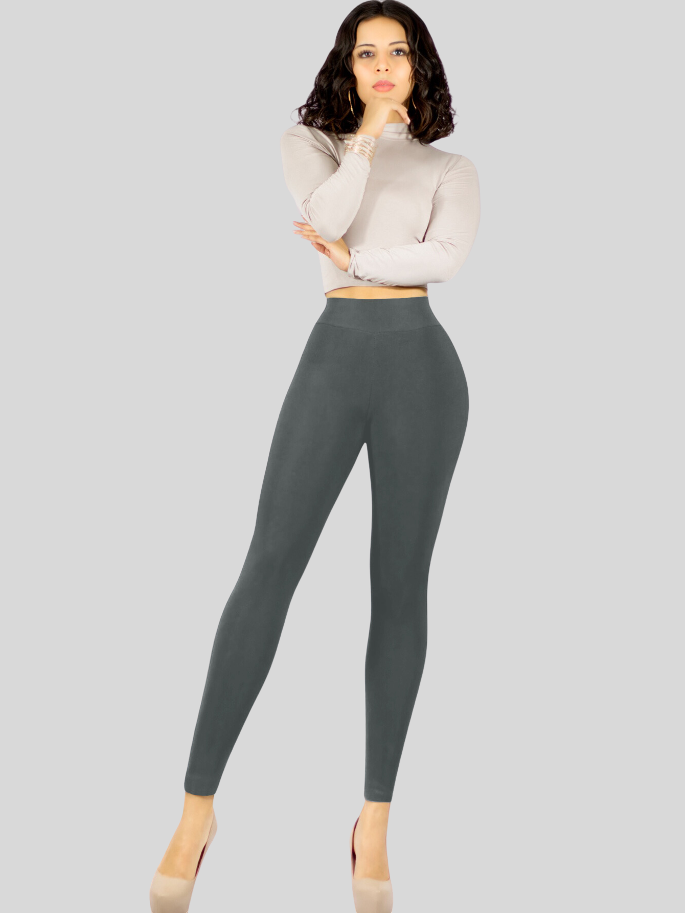 Foto 3 pulgar | Legging De Mujer Jegging Lic-0143 Color Gris Oscuro Mallon Stretch