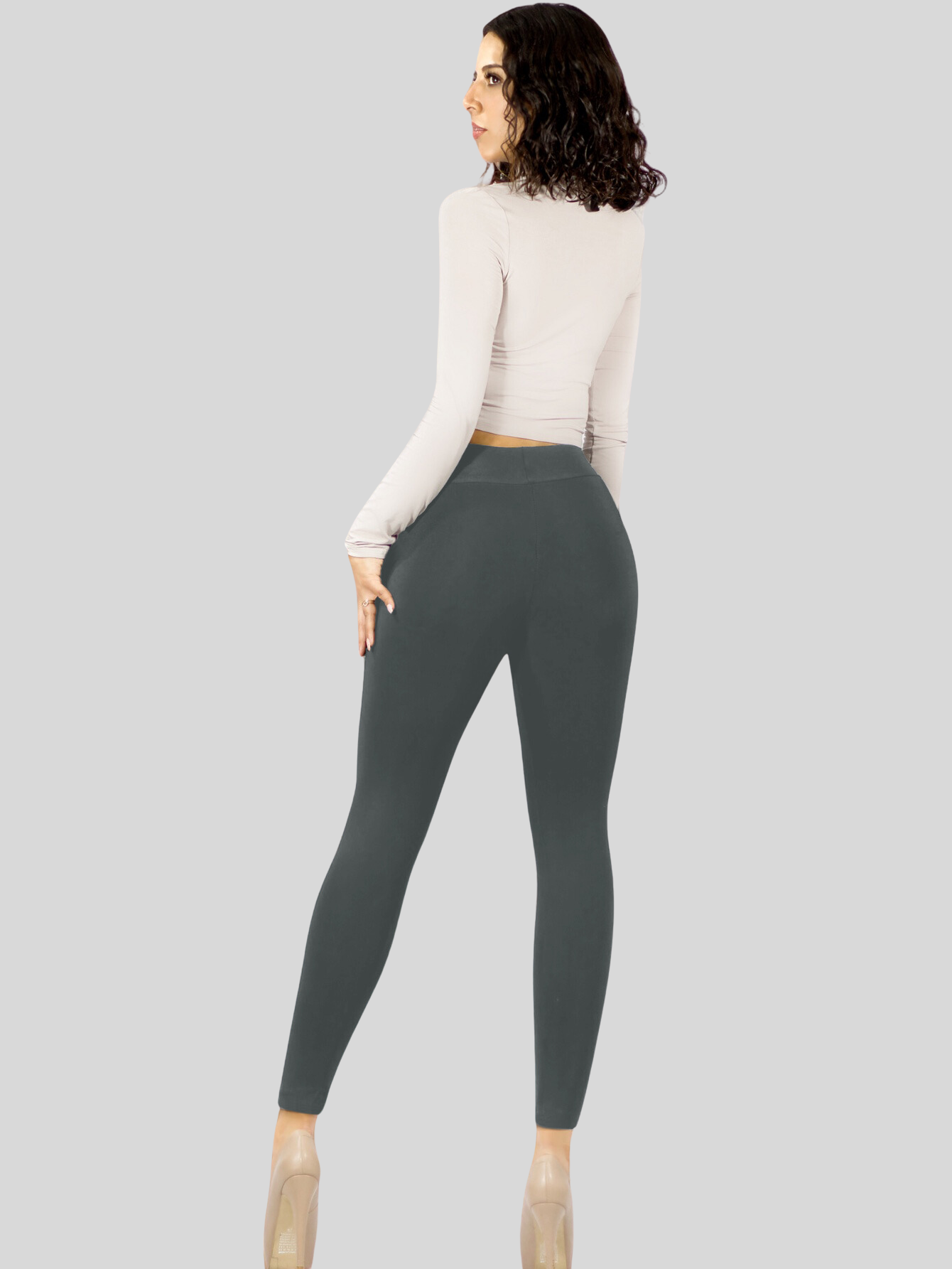 Foto 4 pulgar | Legging De Mujer Jegging Lic-0143 Color Gris Oscuro Mallon Stretch