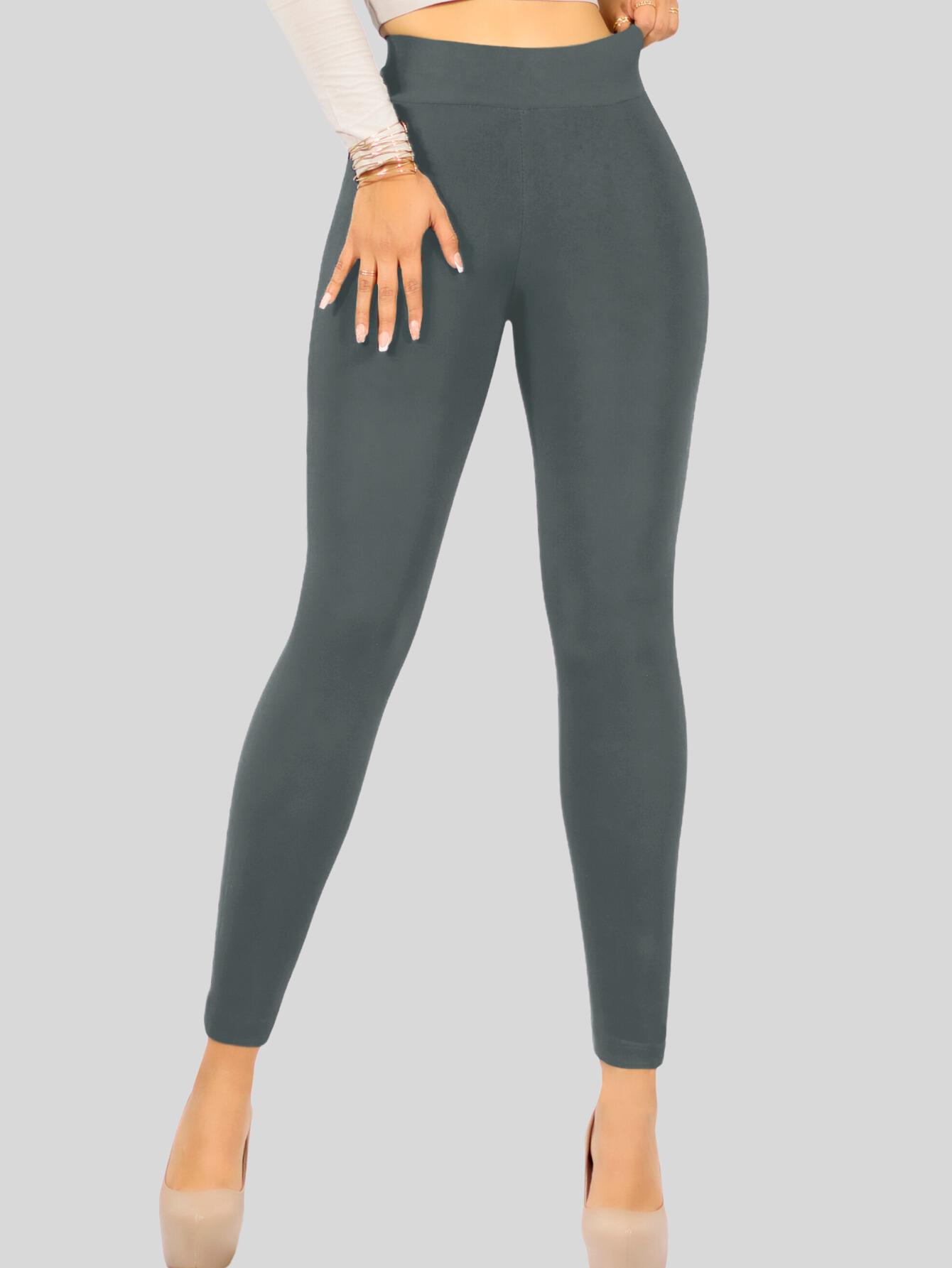 Foto 5 pulgar | Legging De Mujer Jegging Lic-0143 Color Gris Oscuro Mallon Stretch