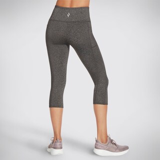 Foto 2 | Legging Skechers Go Walk De Cintura Alta A Media Pantorrilla Para Mujer, Color Gris Xl - Venta Internacional.