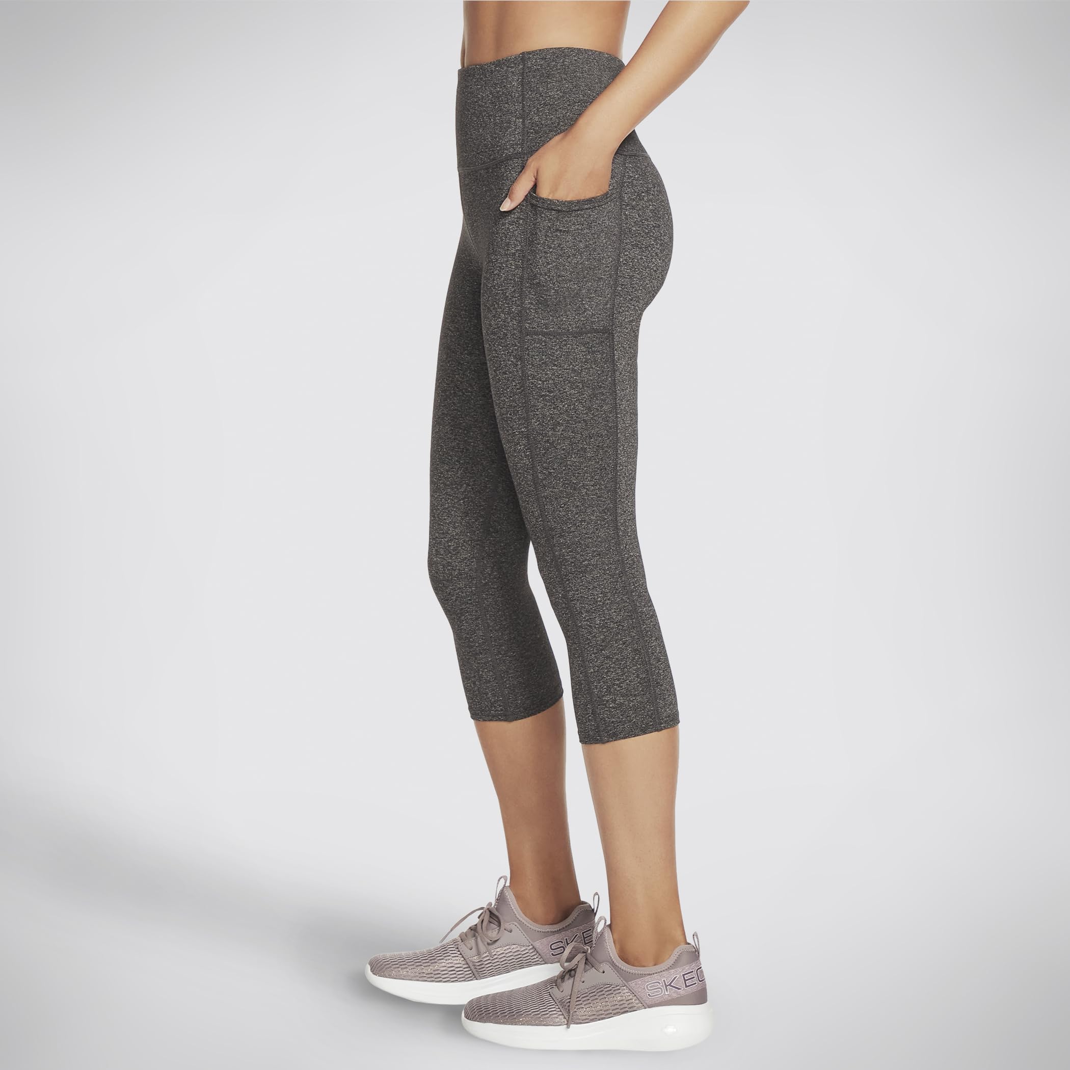 Foto 4 pulgar | Legging Skechers Go Walk De Cintura Alta A Media Pantorrilla Para Mujer, Color Gris Xl - Venta Internacional.