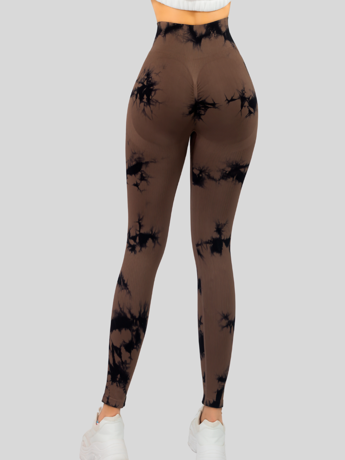 Foto 5 pulgar | Mallas Deportivas Leggins Stretch Corte Push Up Mallones Levantapompa Lic-0179 Café Claro Lycra Legging Talle Alto Muje