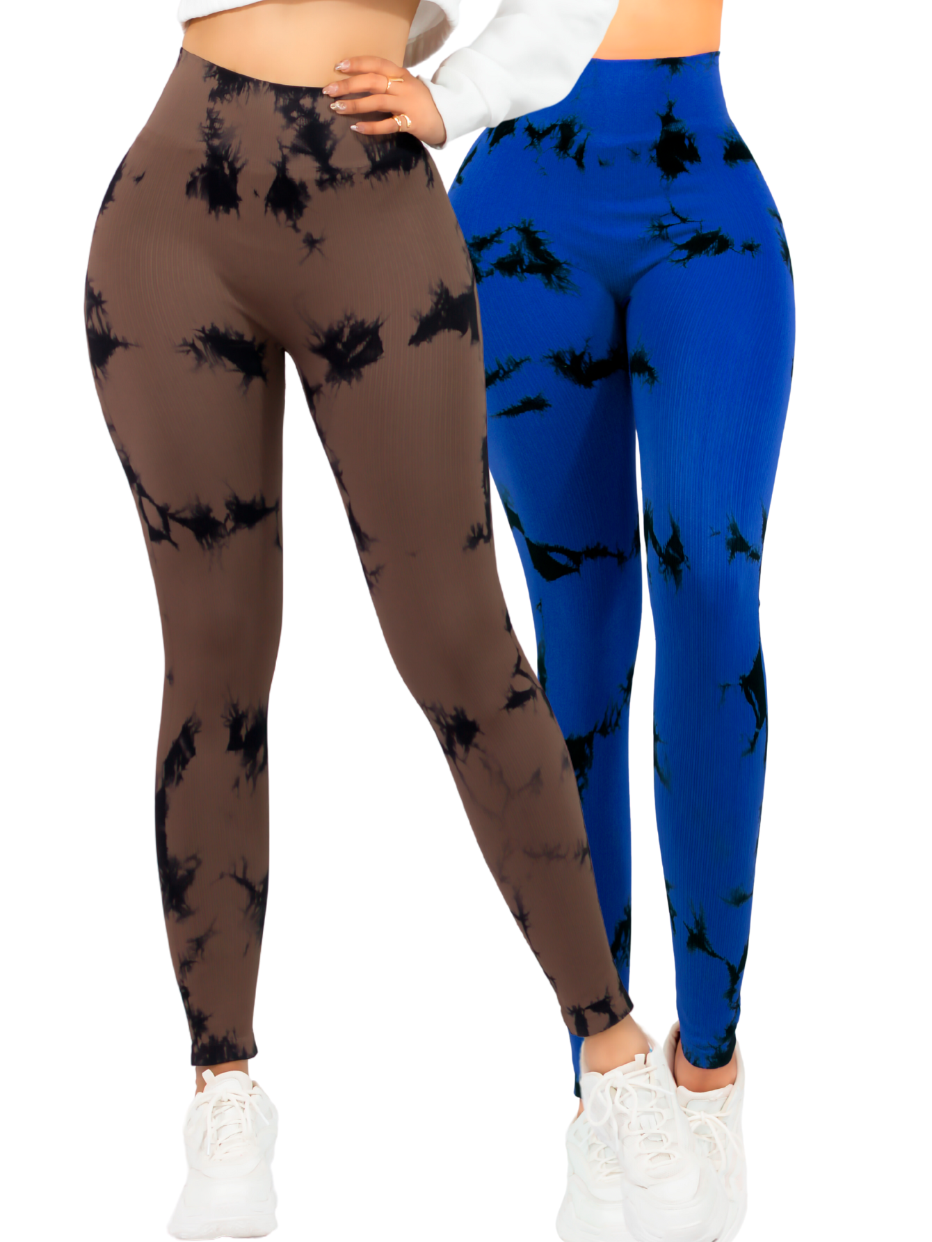 Foto 2 pulgar | Set De 2 Leggings Casual O Deportivos Lic-0179-px2 Variedad De Diseños De Cintura Alta De Mujer