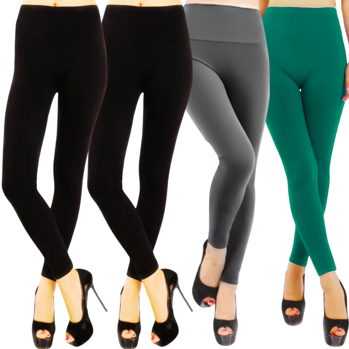 Set De 4 Leggings Térmico De Mujer Lic-071 Varios Colores Afelpado