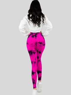 Foto 3 | Mallas Deportivas Leggins Stretch Corte Push Up Mallones Levantapompa Lic-0179 Fucsia Lycra Legging Talle Alto Mujer