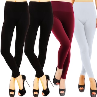Foto 1 | Set De 4 Leggings Térmico De Mujer Lic-071 Varios Colores Afelpado